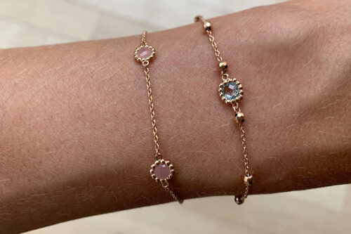 Bloom Petit Flower Amethyst String Bracelet in String in Rose Gold – AS29